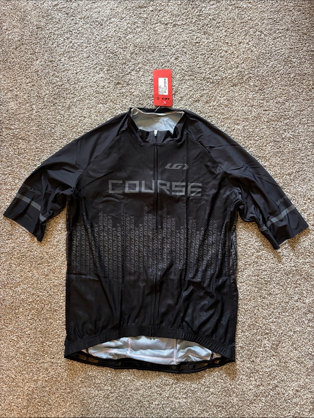 Men’s Black LOUIS GARNEAU Course Air Cycling Jersey 2XL *runs small IMO